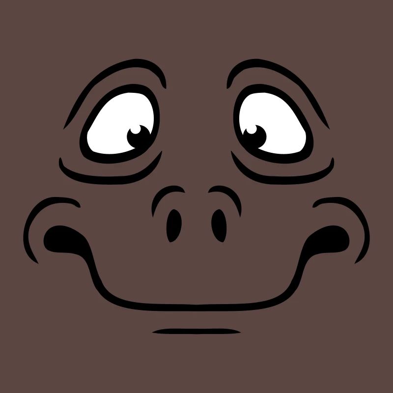 Unsicheres Ängstliches Comic Cartoon Gesicht