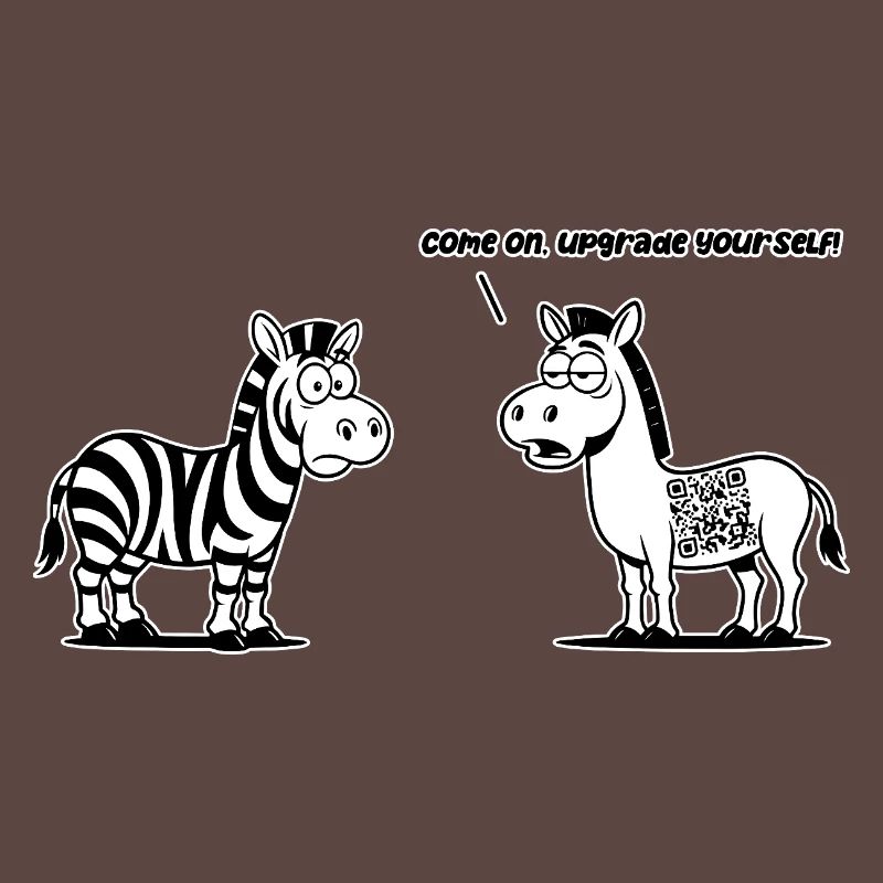 Lustiges Zebra mit QR-Code-Upgrade