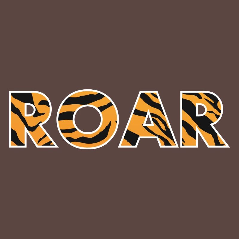 ROAR roar lettering tiger pattern stripes