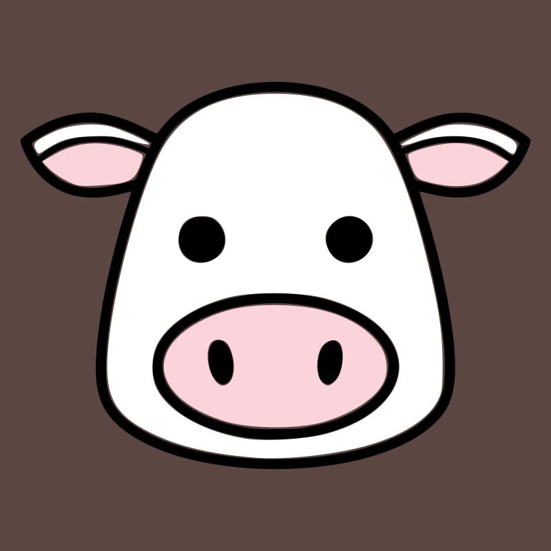 Mignonne Tête de Vache Visage Vector de la BD