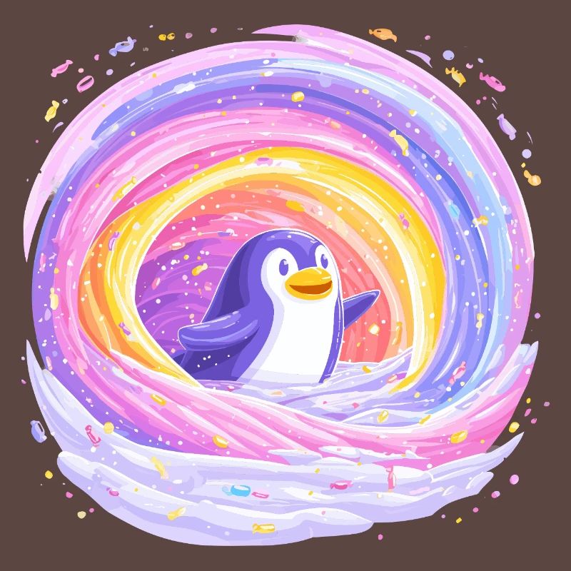 Manchot arc-en-ciel dans le vortex