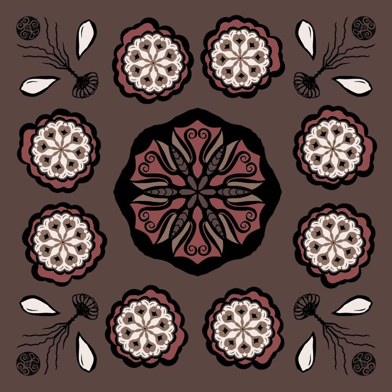 Dark flower mandala pattern