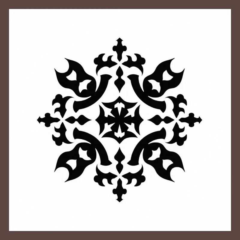 Motif complexe de flocon de neige noir