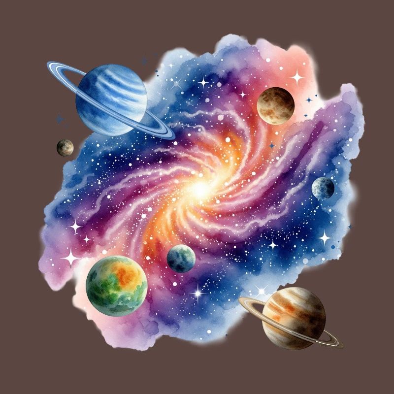 Galactic vortex with planetary constellations