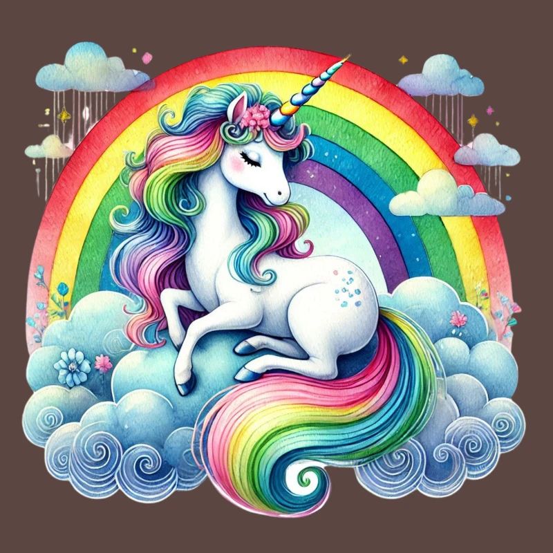 Rainbow Unicorn on Clouds