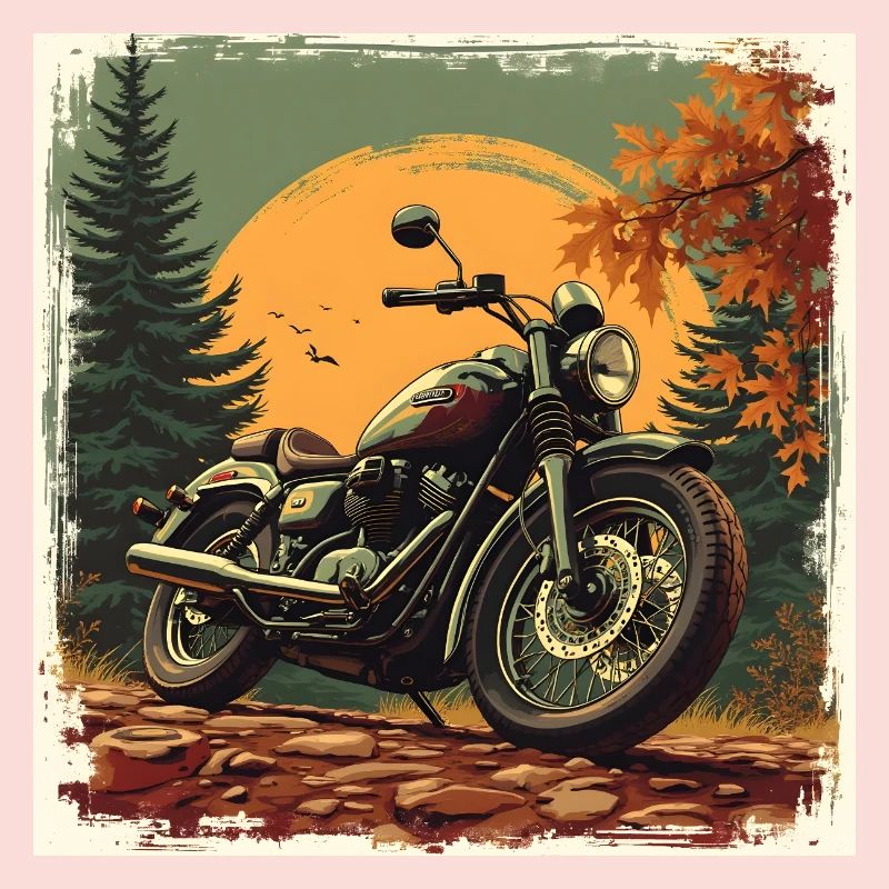 Motorcycle in Heritage Texture