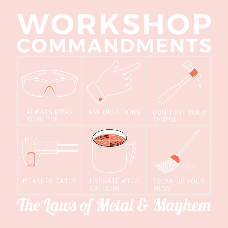 Workshop Rules, Sarcastic Machinist & Engineer Tee