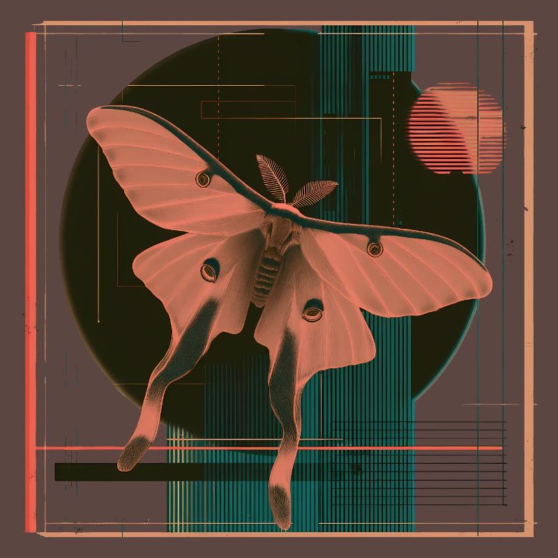Luna Moth – Geometric Retro Moth Design