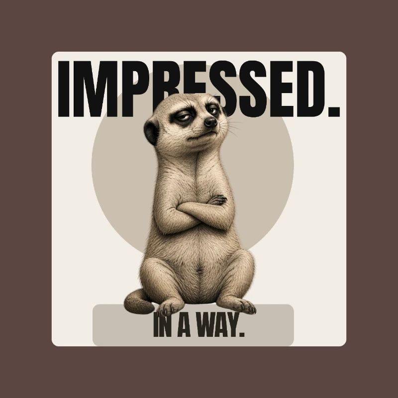 Impressionné. – Conception sarcastique de suricates