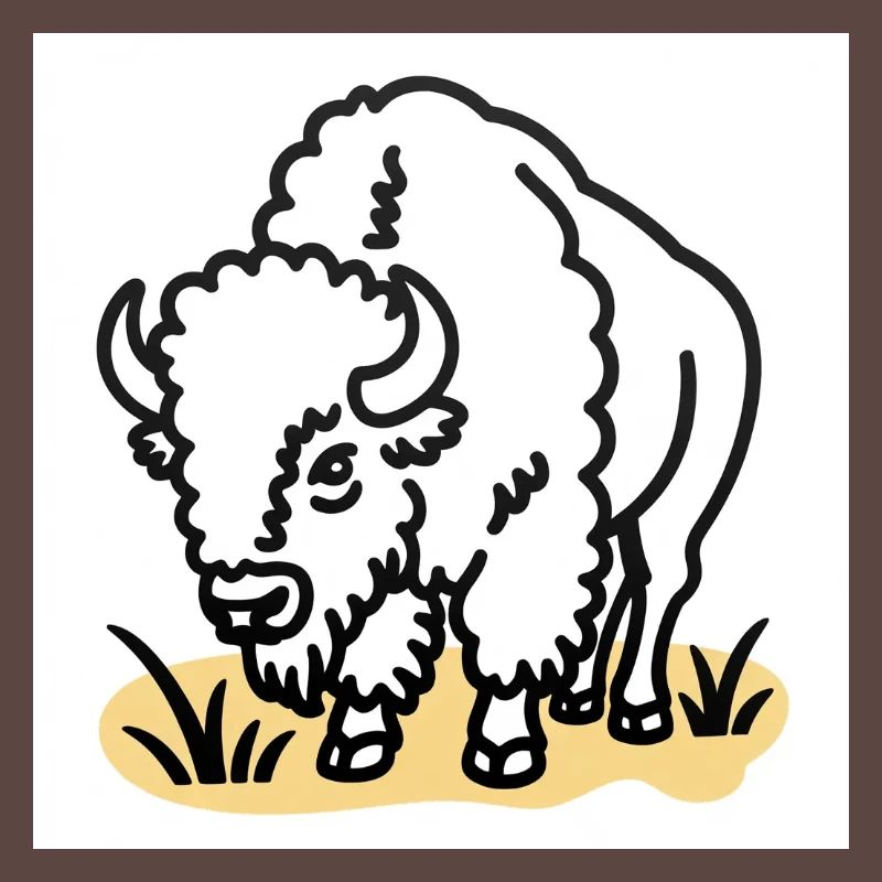 Bison auf gelbem Gras