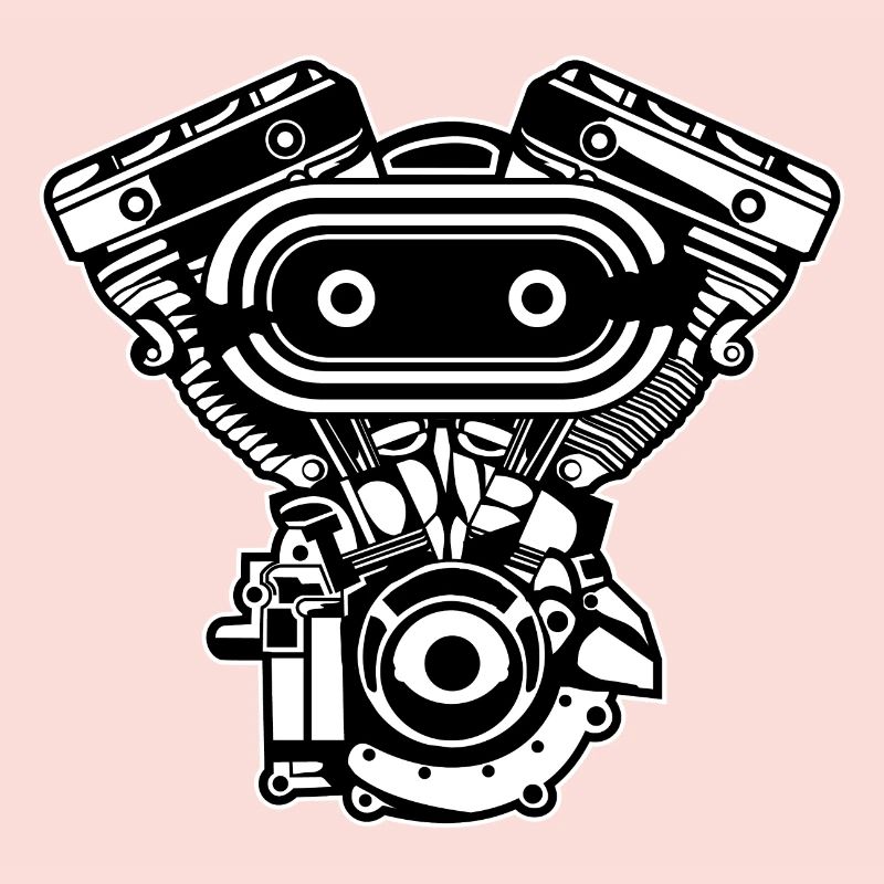 Motorrad Motor / Engine 02_schwarz