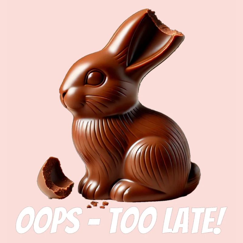 Oops – too late! Broken chocolate Easter bunny