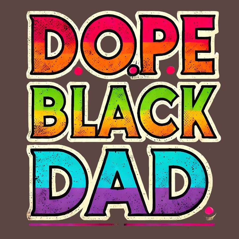 Cool Black Dad Rainbow Design
