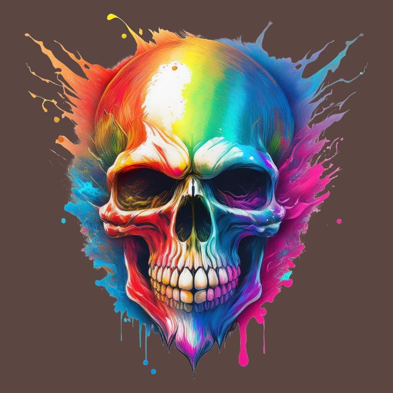 Rainbow Skull Color Explosion