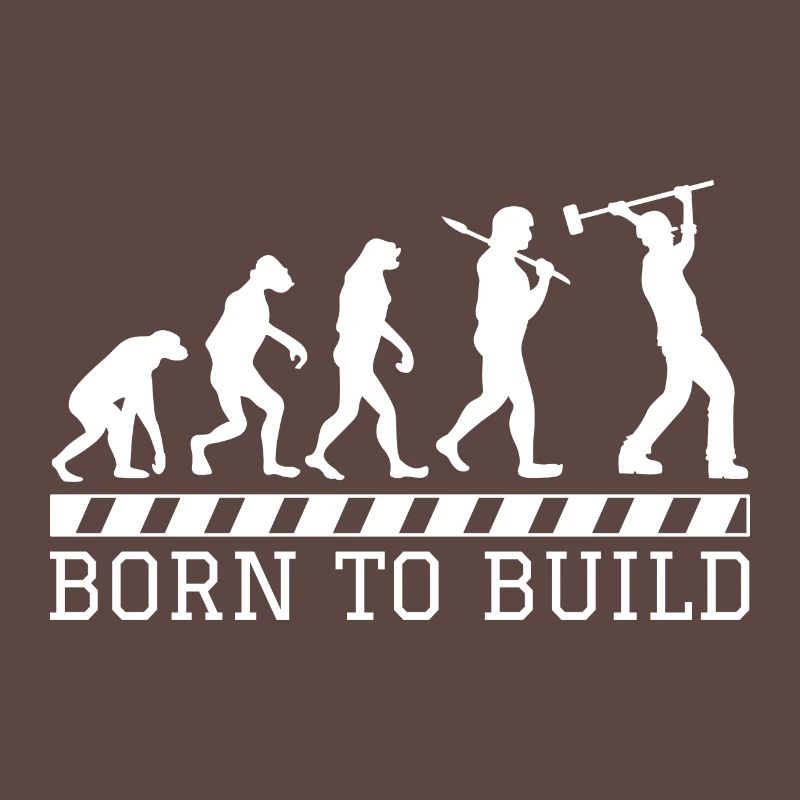 Evolution Bauarbeiter Geschenk Bau Beruf Arbeit