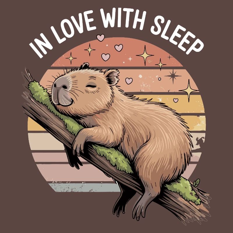 Süßes Capybara Schlaf Design