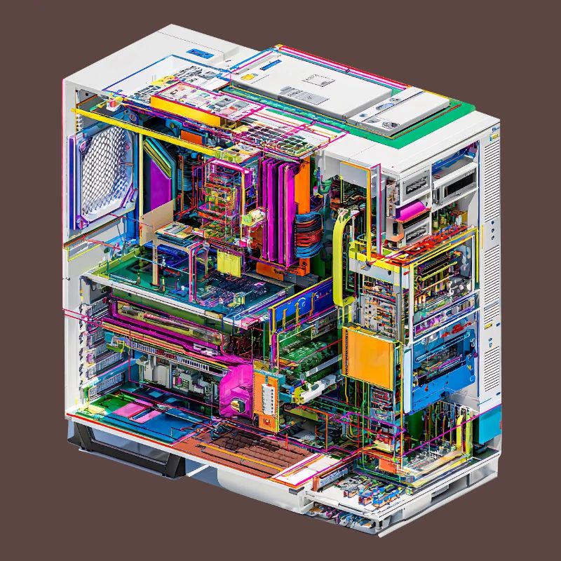Buntes Innenleben eines Computers