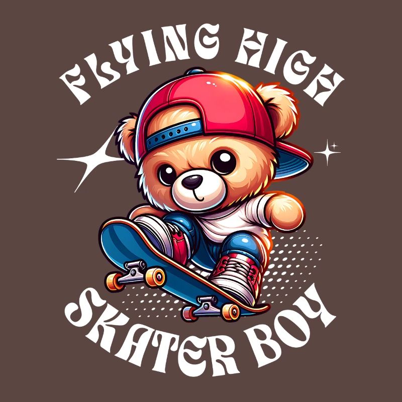 Skater teddy bear on skateboard
