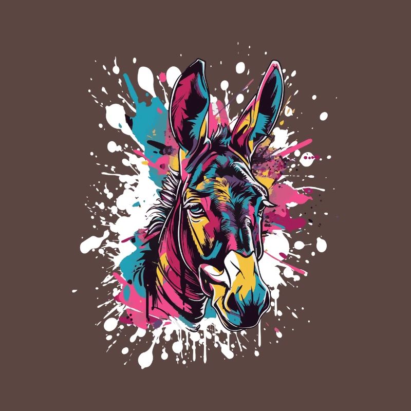 Bunter Zebra Kopf Splatter
