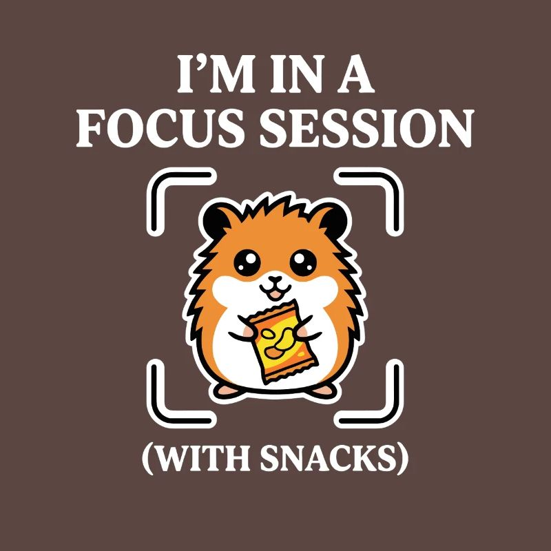 Fokussitzung mit Snacks Hamsterhumor