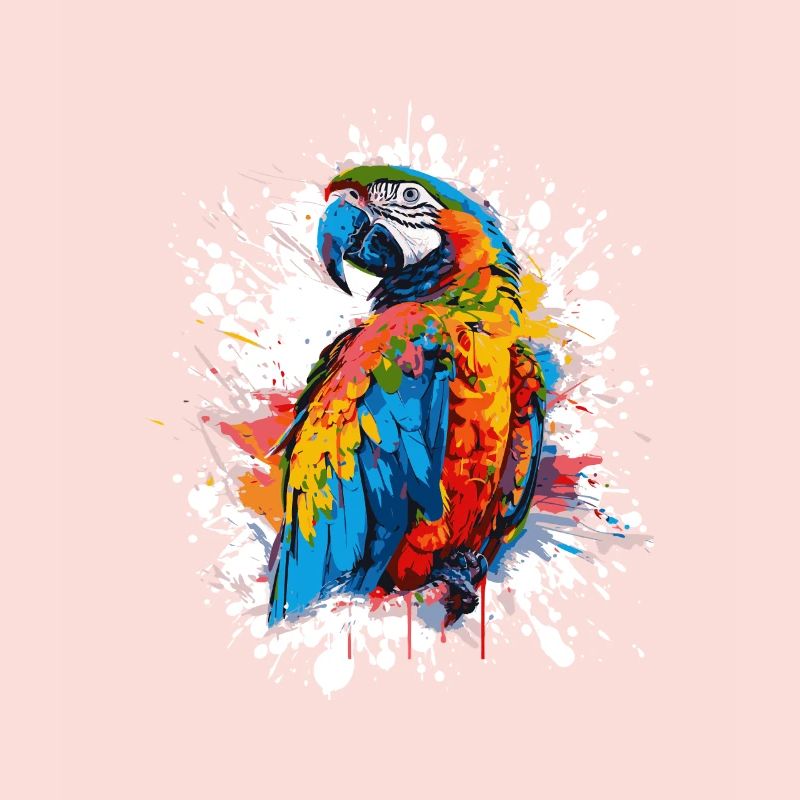 Farbexplosion Papagei Illustration