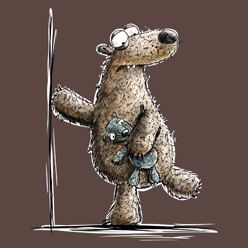 Drolliger Brauner Bär Mit Kuscheltier