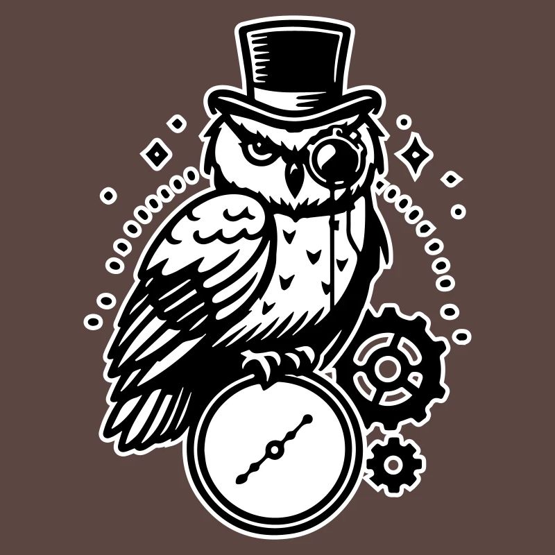 Steampunk Eule und Uhr Design