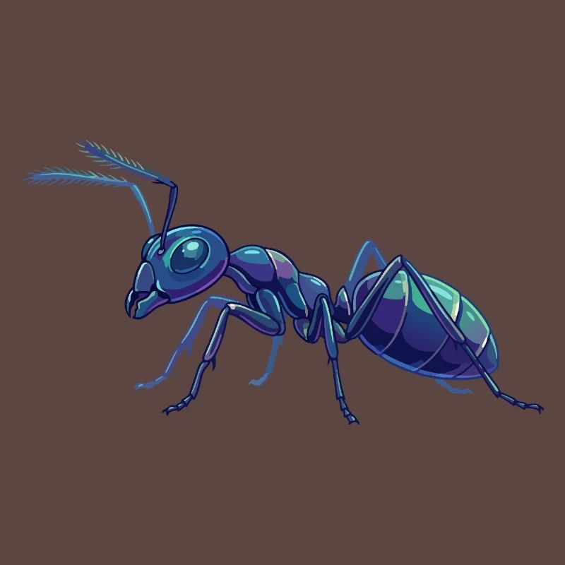 Blue Ant Details Macro Vector Graphic Ants