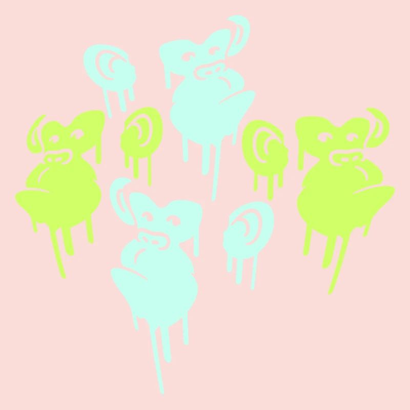 Graffiti Drop Monkey Heads Spray Faces Team