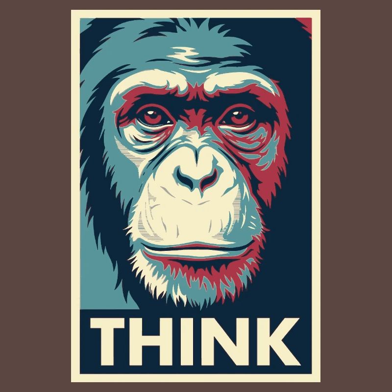 Affiche pop art Monkey Thinking