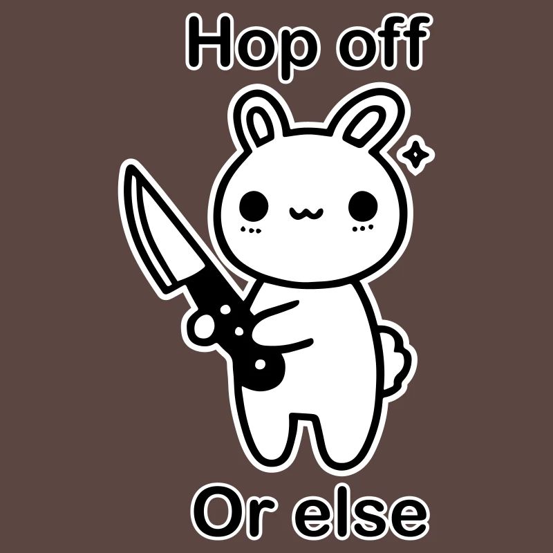 Süßer Hase mit Messer - Hop Off, oder sonst Design