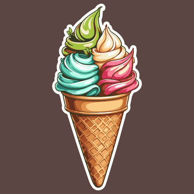 Bunte Swirl-Eiswaffel Muster