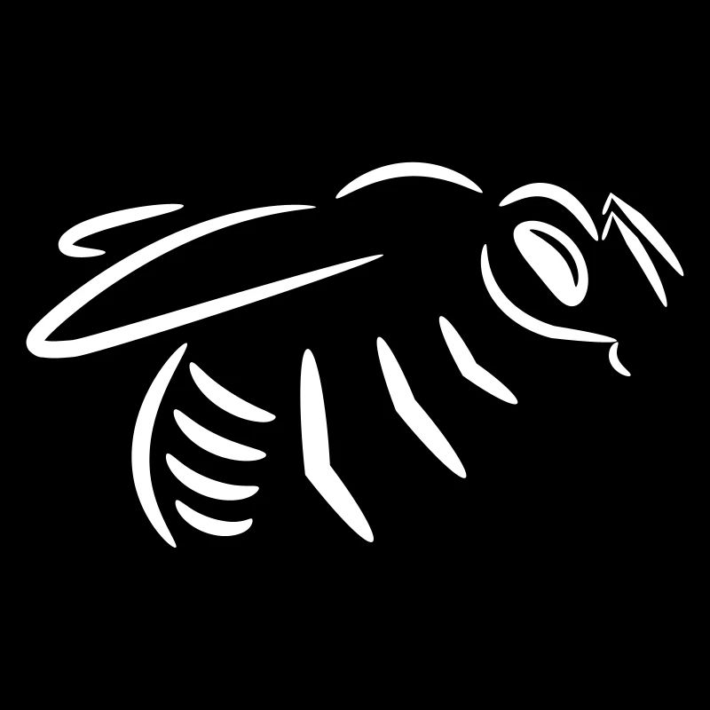 Bee (line drawing, white)