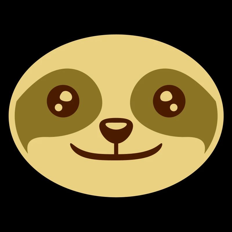 Round Sloth Face Design