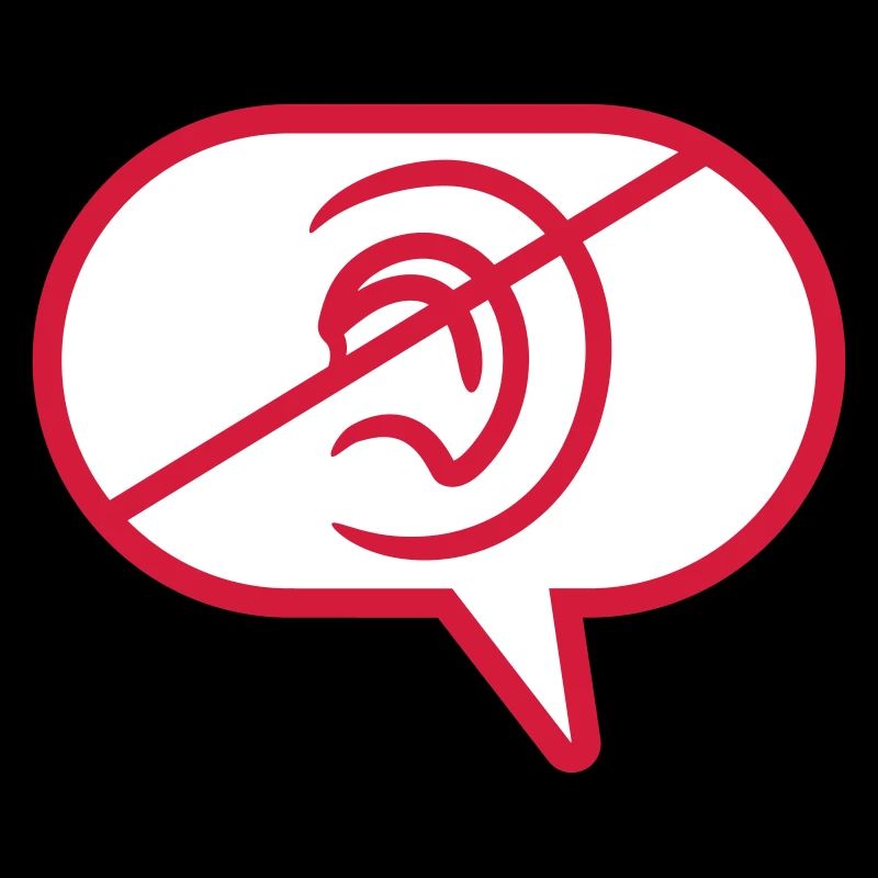 Do not hear symbol speech bubble