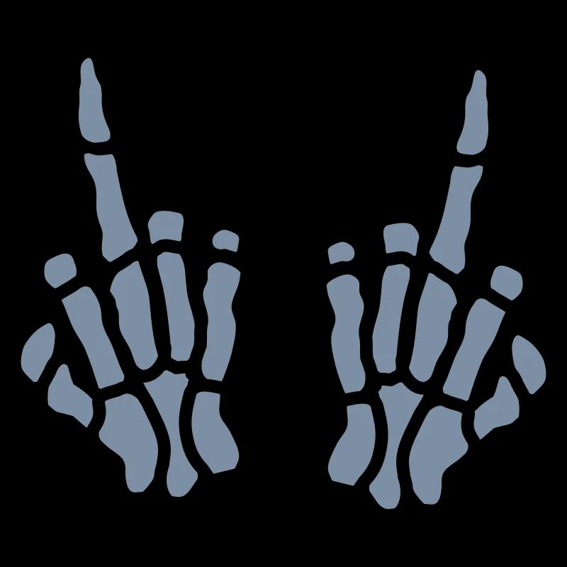 Middle finger bone 2 hands