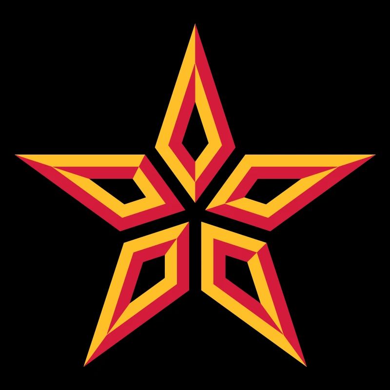 Star Design (Five-Pointed / Yellow Red)