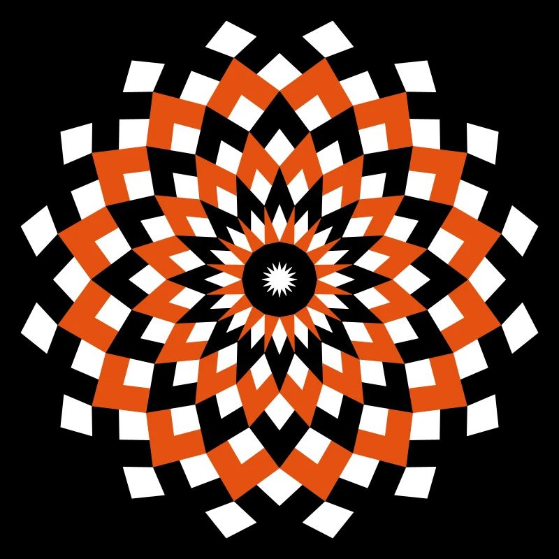 Mandala losanges blanc orange