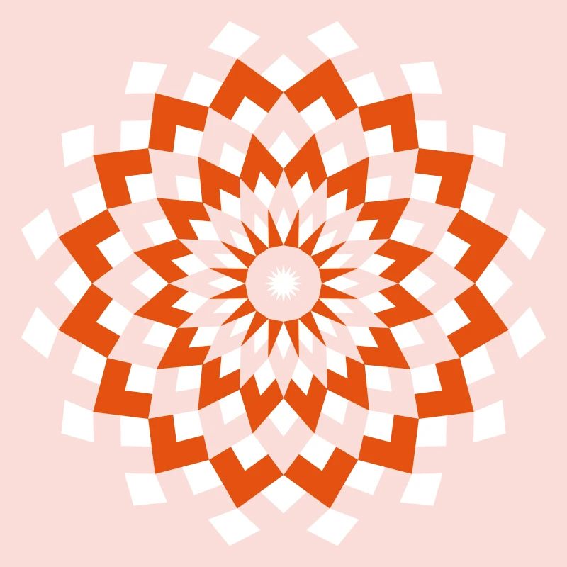Mandala losanges blanc orange
