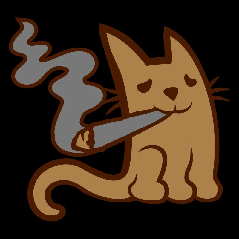 Kiffende süße kleine Katze