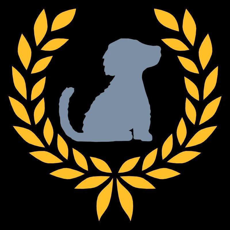 Braver Hund Lorbeerkranz Silhouette