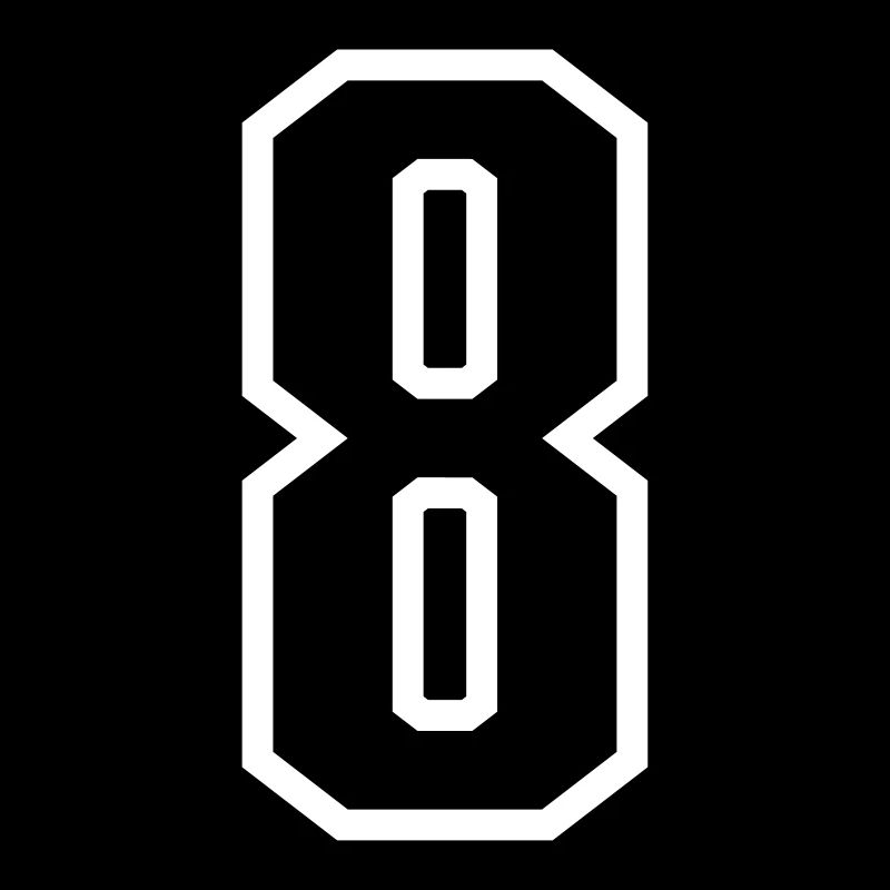 8 - Numéro 8 - Numéro de maillot bicolore changement de couleur