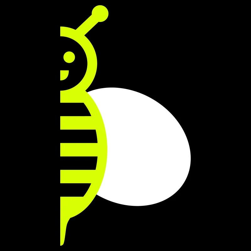 Half of a bee with a wing