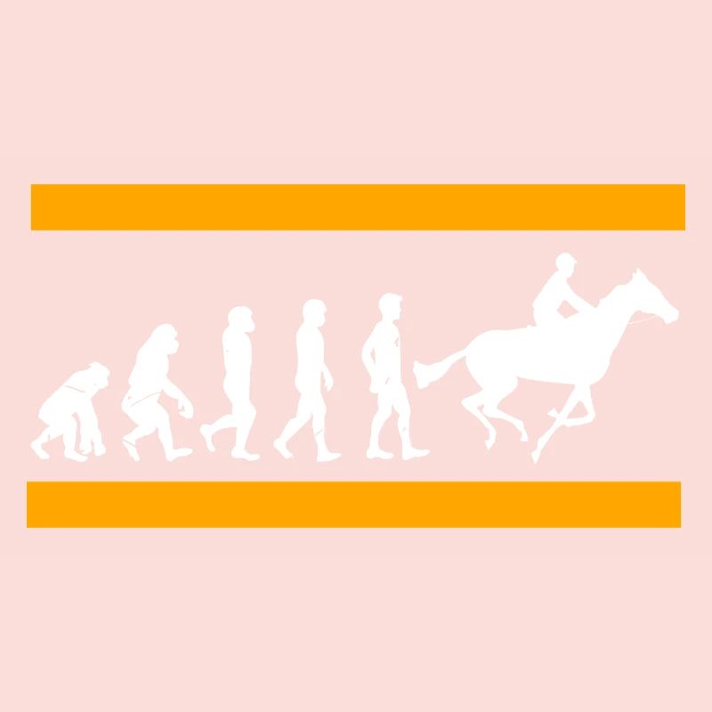 Cool retro evolution d’un coureur de chevaux drôle