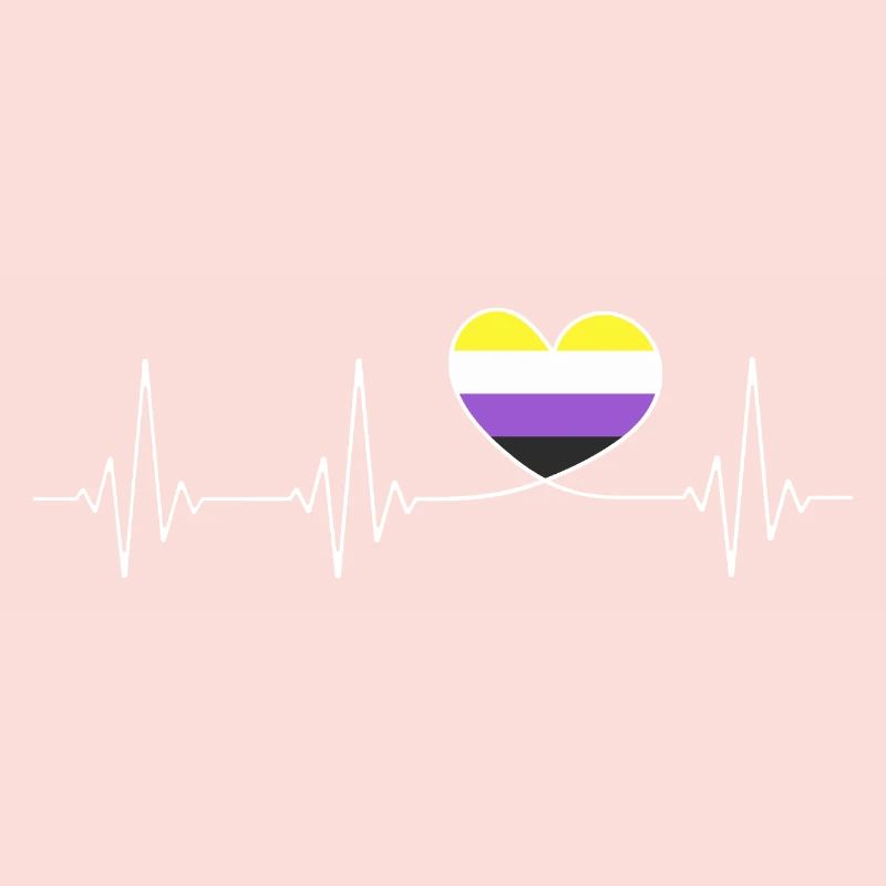 Non Binary Heartbeat Non Binary Pride Month CSD