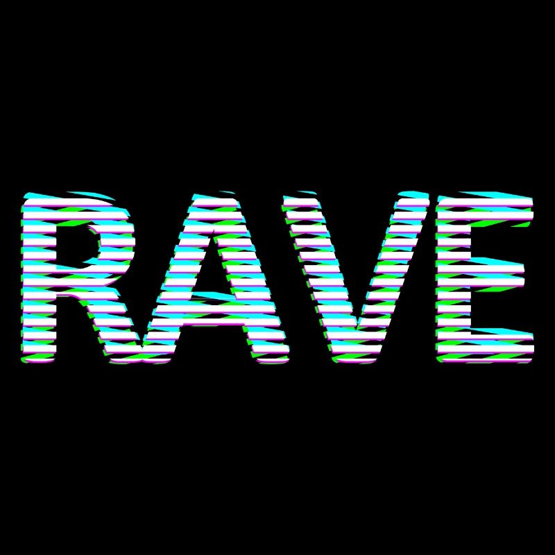Lettrage ravé Tripping Techno LSD MNML néon blanc