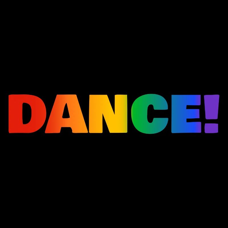 DANCE rainbow text