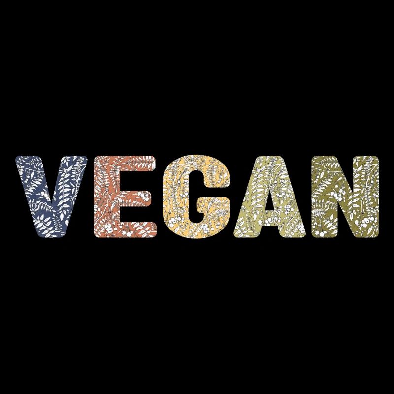 Vegan - botanical pattern - couleur forêt