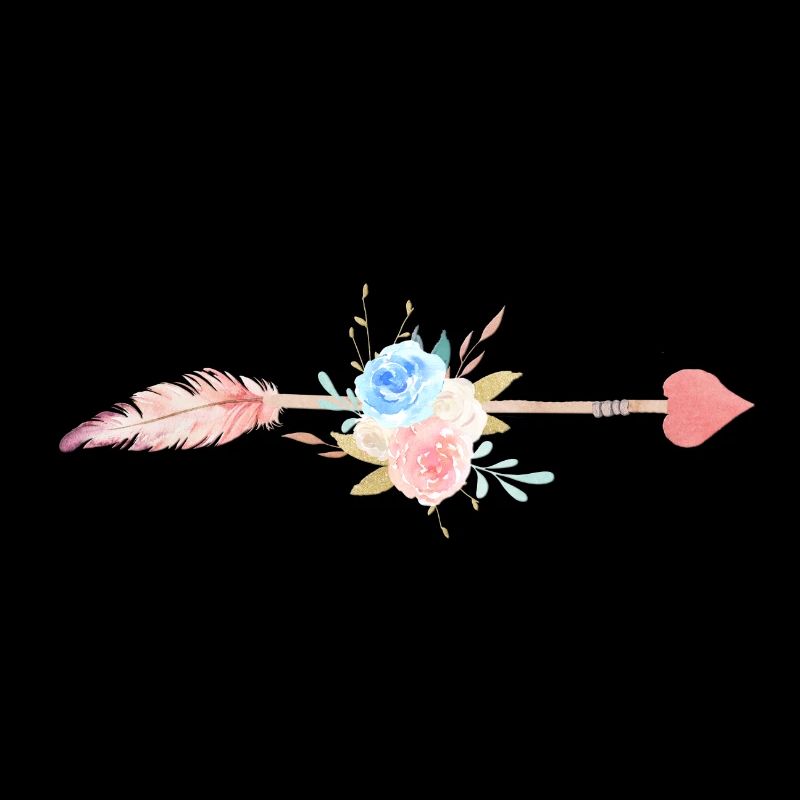 Fleurs de plume de flèche rose pastel personnalisable