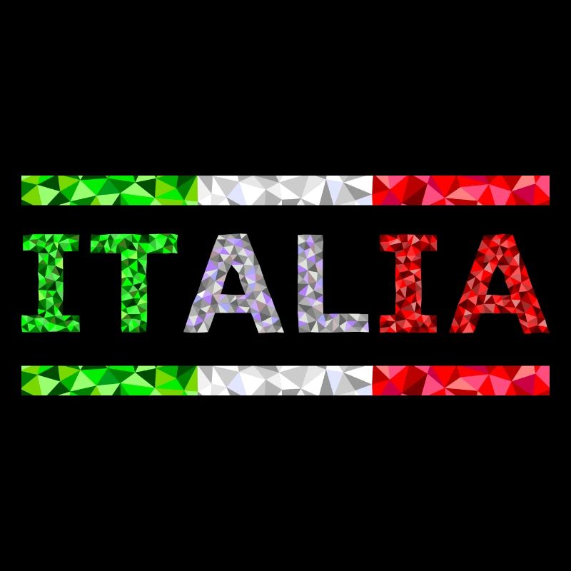 Italy text and flag as stripes low poly